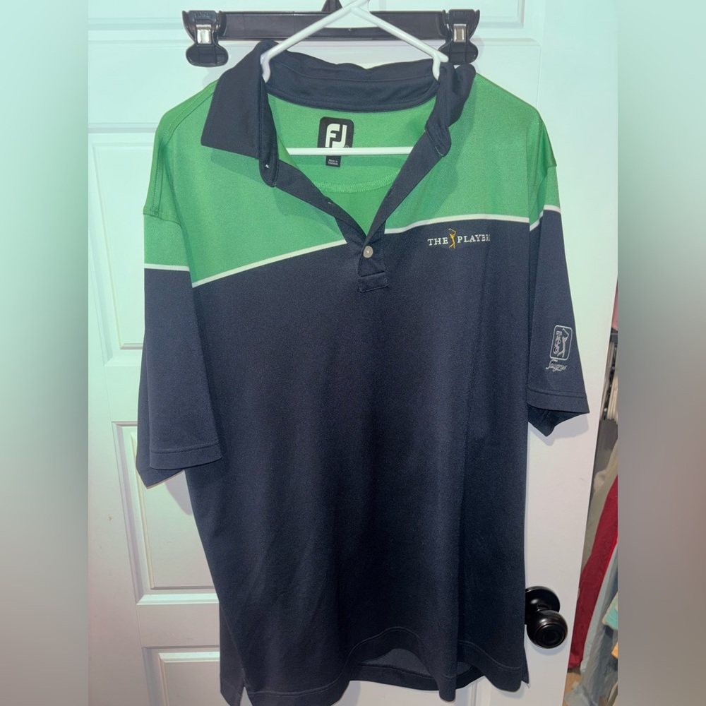 FootJoy the Players Tournament Men's Green and Black Golf Shirt